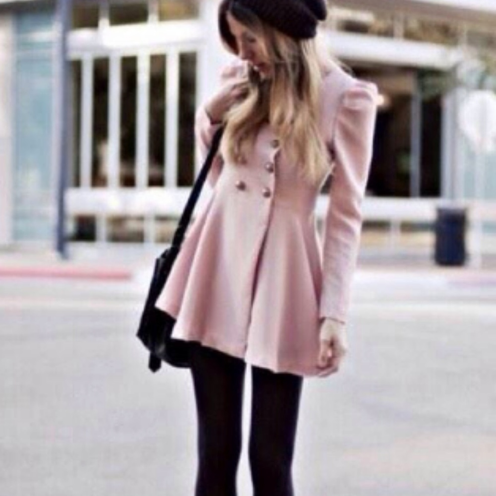 Pink pea coat